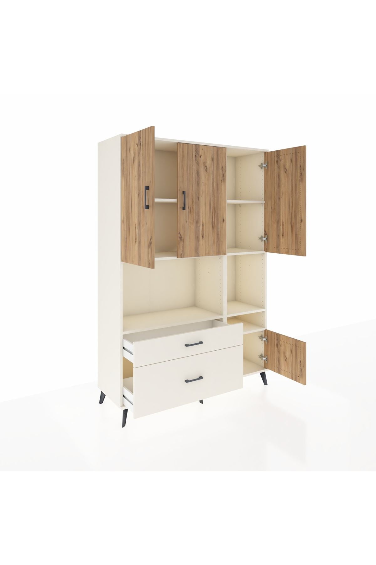 Hyperion Dolap 7 Raflı 2 Çekmeceli 4 Kapaklı 132x44x195 Aytaşı-Çam/Aytaşı