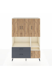 Hyperion Dolap 7 Raflı 2 Çekmeceli 4 Kapaklı 132x44x195 Aytaşı-Çam/Antrasit