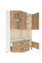 Hyperion Dolap 7 Raflı 2 Çekmeceli 4 Kapaklı 132x44x195 Aytaşı-Çam/Çam