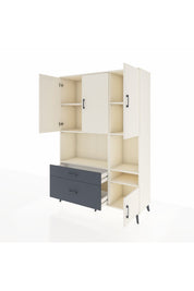 Hyperion Dolap 7 Raflı 2 Çekmeceli 4 Kapaklı 132x44x195 Aytaşı-Aytaşı/Antrasit