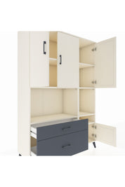 Hyperion Dolap 7 Raflı 2 Çekmeceli 4 Kapaklı 132x44x195 Aytaşı-Aytaşı/Antrasit