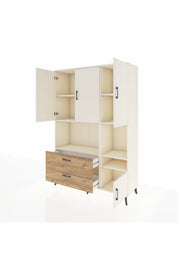 Hyperion Dolap 7 Raflı 2 Çekmeceli 4 Kapaklı 132x44x195 Aytaşı-Aytaşı/Çam