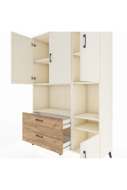 Hyperion Dolap 7 Raflı 2 Çekmeceli 4 Kapaklı 132x44x195 Aytaşı-Aytaşı/Çam