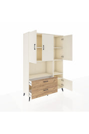 Hyperion Dolap 7 Raflı 2 Çekmeceli 4 Kapaklı 132x44x195 Aytaşı-Aytaşı/Çam