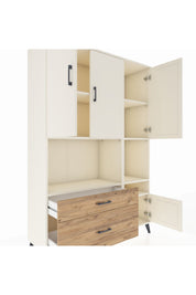 Hyperion Dolap 7 Raflı 2 Çekmeceli 4 Kapaklı 132x44x195 Aytaşı-Aytaşı/Çam