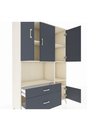 Hyperion Dolap 7 Raflı 2 Çekmeceli 4 Kapaklı 132x44x195 Aytaşı-Antrasit/Antrasit