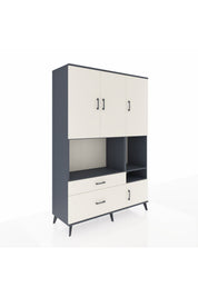 Hyperion Dolap 7 Raflı 2 Çekmeceli 4 Kapaklı 132x44x195 Antrasit-Aytaşı/Aytaşı