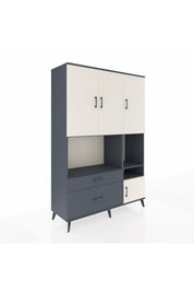 Hyperion Dolap 7 Raflı 2 Çekmeceli 4 Kapaklı 132x44x195 Antrasit-Aytaşı/Antrasit