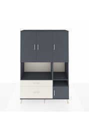 Hyperion Dolap 7 Raflı 2 Çekmeceli 4 Kapaklı 132x44x195 Antrasit-Antrasit/Aytaşı