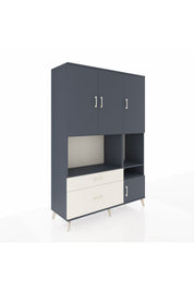 Hyperion Dolap 7 Raflı 2 Çekmeceli 4 Kapaklı 132x44x195 Antrasit-Antrasit/Aytaşı