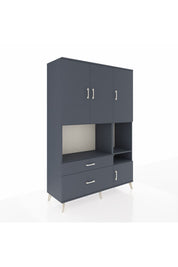 Hyperion Dolap 7 Raflı 2 Çekmeceli 4 Kapaklı 132x44x195 Antrasit-Antrasit/Antrasit