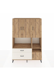 Hyperion Dolap 7 Raflı 2 Çekmeceli 4 Kapaklı 132x44x195 Çam-Çam/Aytaşı