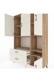 Hyperion Dolap 7 Raflı 2 Çekmeceli 4 Kapaklı 132x44x195 Çam-Aytaşı/Aytaşı