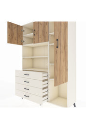 Hyperion Dolap 8 Raflı 4 Çekmeceli 3 Kapaklı 132x44x195 Aytaşı-Çam/Aytaşı