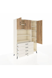 Hyperion Dolap 8 Raflı 4 Çekmeceli 3 Kapaklı 132x44x195 Aytaşı-Çam/Aytaşı