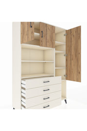 Hyperion Dolap 8 Raflı 4 Çekmeceli 3 Kapaklı 132x44x195 Aytaşı-Çam/Aytaşı