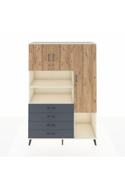 Hyperion Dolap 8 Raflı 4 Çekmeceli 3 Kapaklı 132x44x195 Aytaşı-Çam/Antrasit