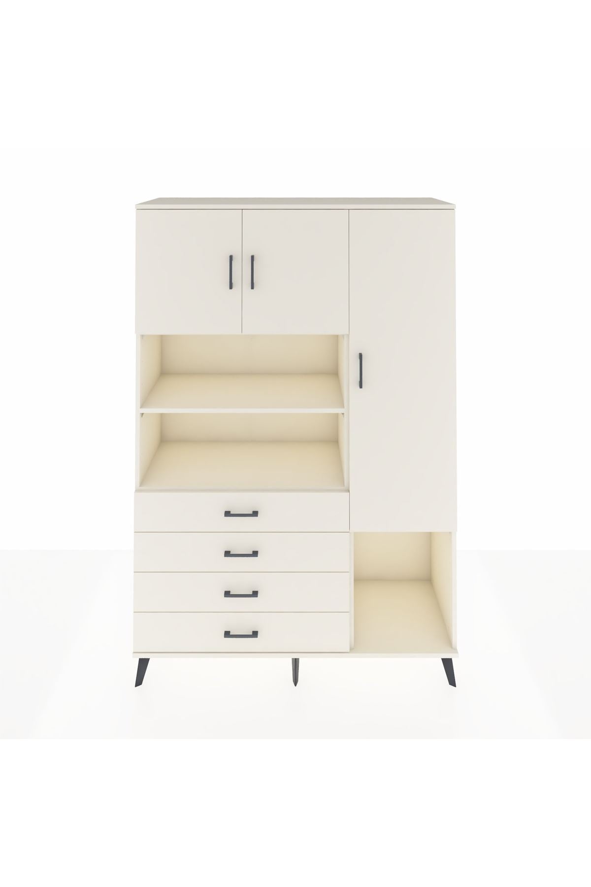 Hyperion Dolap 8 Raflı 4 Çekmeceli 3 Kapaklı 132x44x195 Aytaşı-Aytaşı/Aytaşı