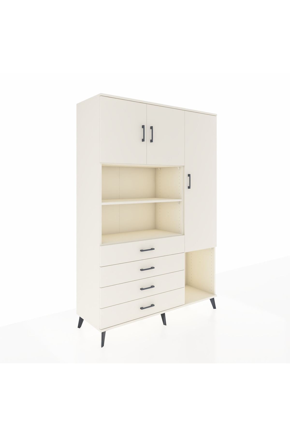 Hyperion Dolap 8 Raflı 4 Çekmeceli 3 Kapaklı 132x44x195 Aytaşı-Aytaşı/Aytaşı