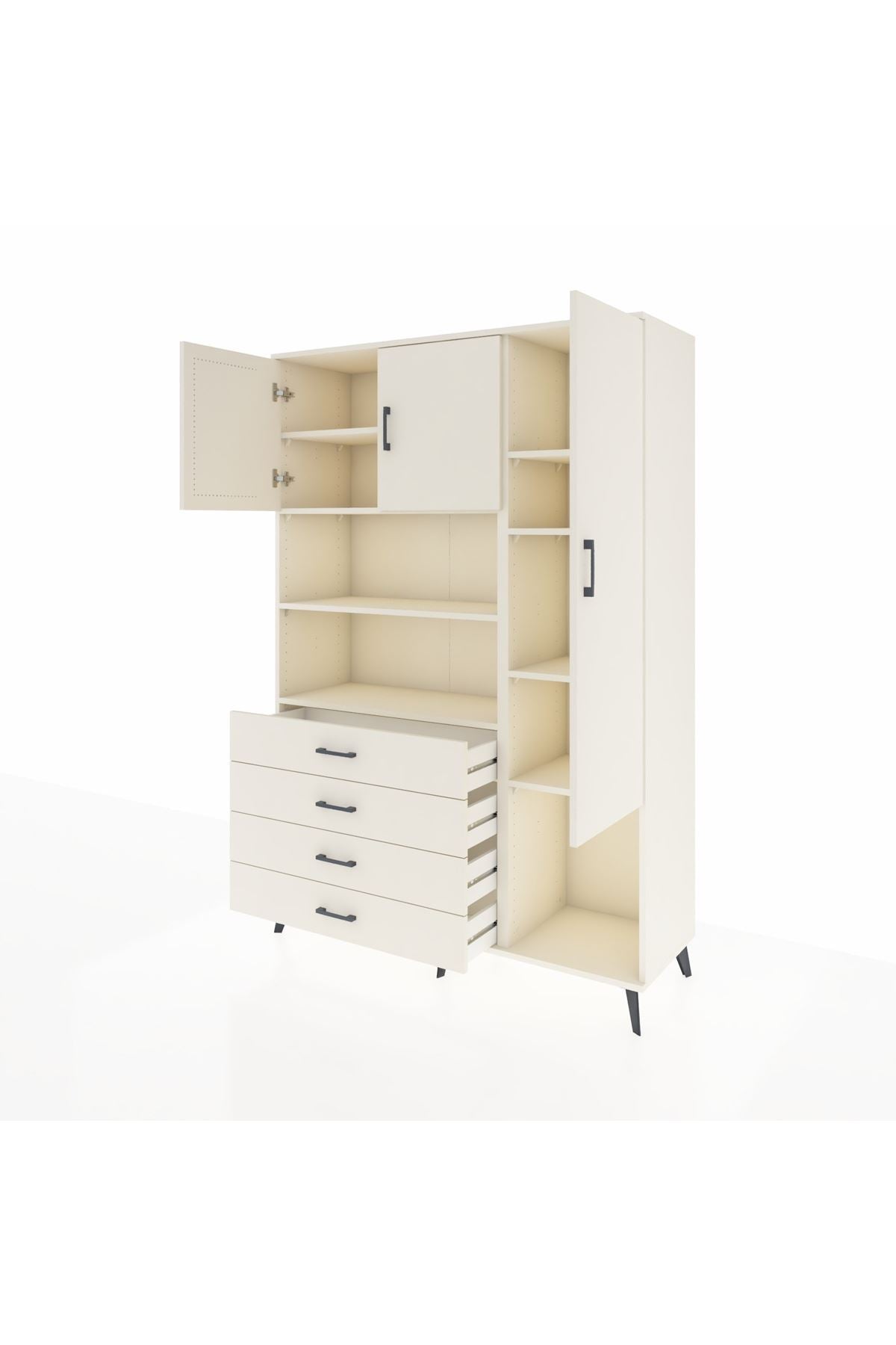 Hyperion Dolap 8 Raflı 4 Çekmeceli 3 Kapaklı 132x44x195 Aytaşı-Aytaşı/Aytaşı