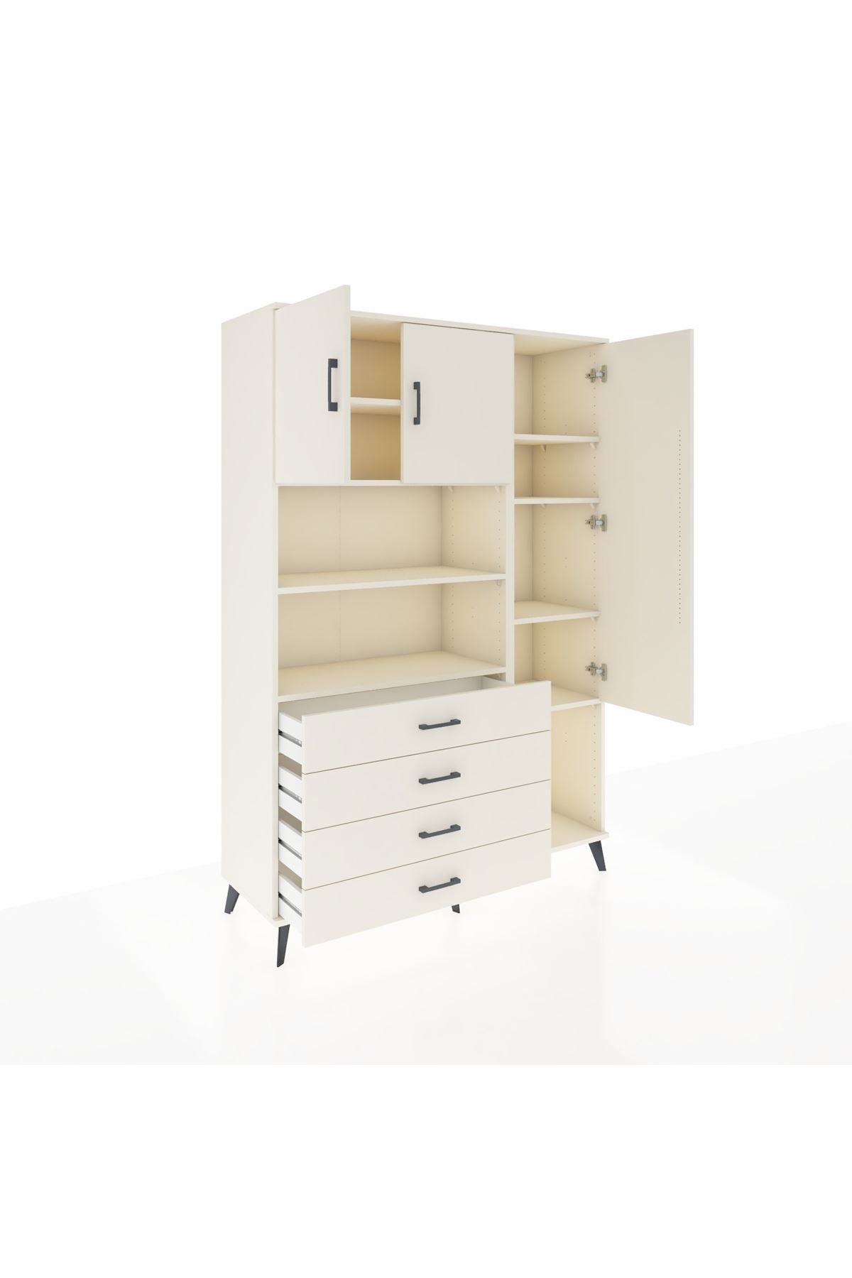 Hyperion Dolap 8 Raflı 4 Çekmeceli 3 Kapaklı 132x44x195 Aytaşı-Aytaşı/Aytaşı