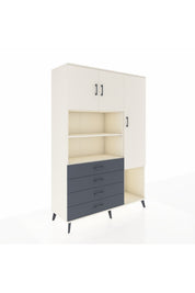 Hyperion Dolap 8 Raflı 4 Çekmeceli 3 Kapaklı 132x44x195 Aytaşı-Aytaşı/Antrasit