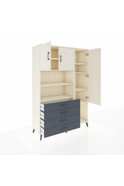 Hyperion Dolap 8 Raflı 4 Çekmeceli 3 Kapaklı 132x44x195 Aytaşı-Aytaşı/Antrasit