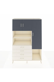 Hyperion Dolap 8 Raflı 4 Çekmeceli 3 Kapaklı 132x44x195 Aytaşı-Antrasit/Aytaşı