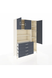 Hyperion Dolap 8 Raflı 4 Çekmeceli 3 Kapaklı 132x44x195 Aytaşı-Antrasit/Antrasit