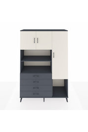 Hyperion Dolap 8 Raflı 4 Çekmeceli 3 Kapaklı 132x44x195 Antrasit-Aytaşı/Antrasit