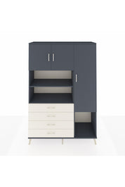 Hyperion Dolap 8 Raflı 4 Çekmeceli 3 Kapaklı 132x44x195 Antrasit-Antrasit/Aytaşı