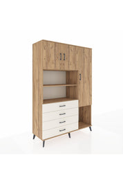 Hyperion Dolap 8 Raflı 4 Çekmeceli 3 Kapaklı 132x44x195 Çam-Çam/Aytaşı