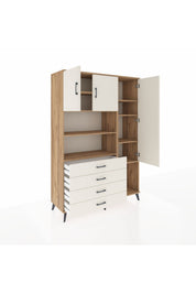 Hyperion Dolap 8 Raflı 4 Çekmeceli 3 Kapaklı 132x44x195 Çam-Aytaşı/Aytaşı
