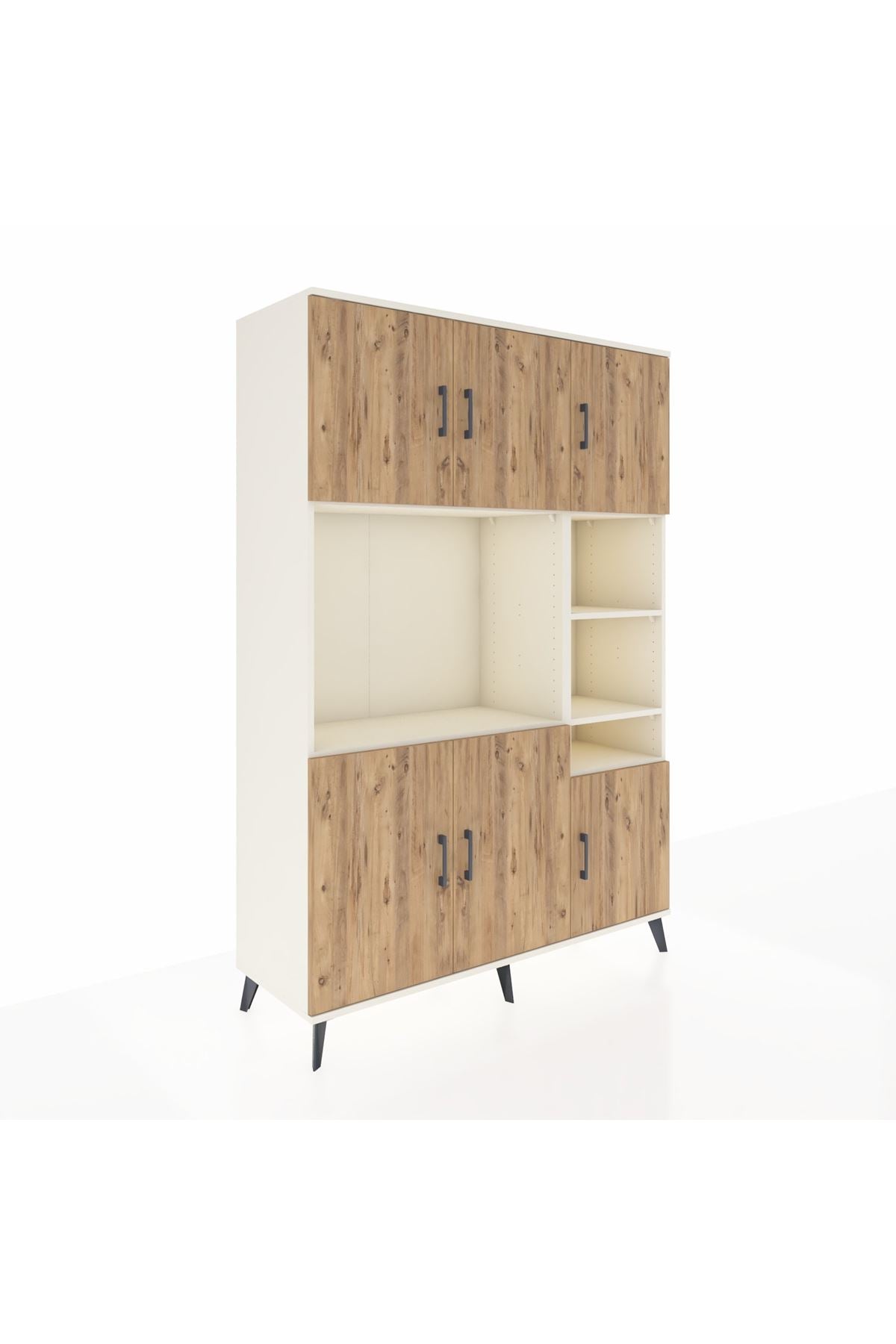 Hyperion Dolap 10 Raflı 6 Kapaklı 132x44x195 Aytaşı-Çam/Aytaşı