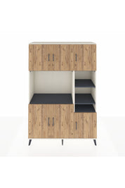 Hyperion Dolap 10 Raflı 6 Kapaklı 132x44x195 Aytaşı-Çam/Antrasit