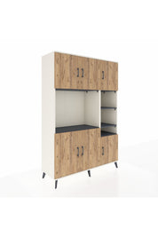 Hyperion Dolap 10 Raflı 6 Kapaklı 132x44x195 Aytaşı-Çam/Antrasit