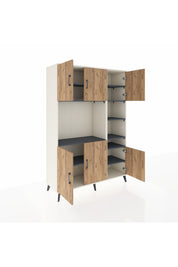 Hyperion Dolap 10 Raflı 6 Kapaklı 132x44x195 Aytaşı-Çam/Antrasit