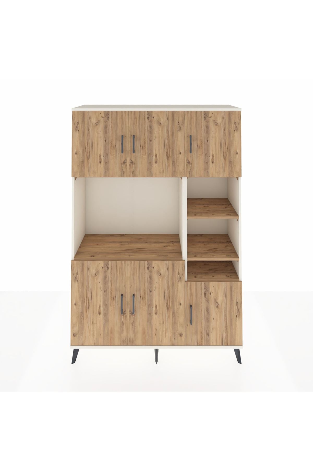 Hyperion Dolap 10 Raflı 6 Kapaklı 132x44x195 Aytaşı-Çam/Çam