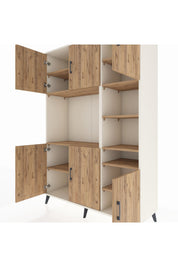 Hyperion Dolap 10 Raflı 6 Kapaklı 132x44x195 Aytaşı-Çam/Çam