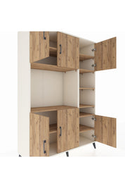 Hyperion Dolap 10 Raflı 6 Kapaklı 132x44x195 Aytaşı-Çam/Çam