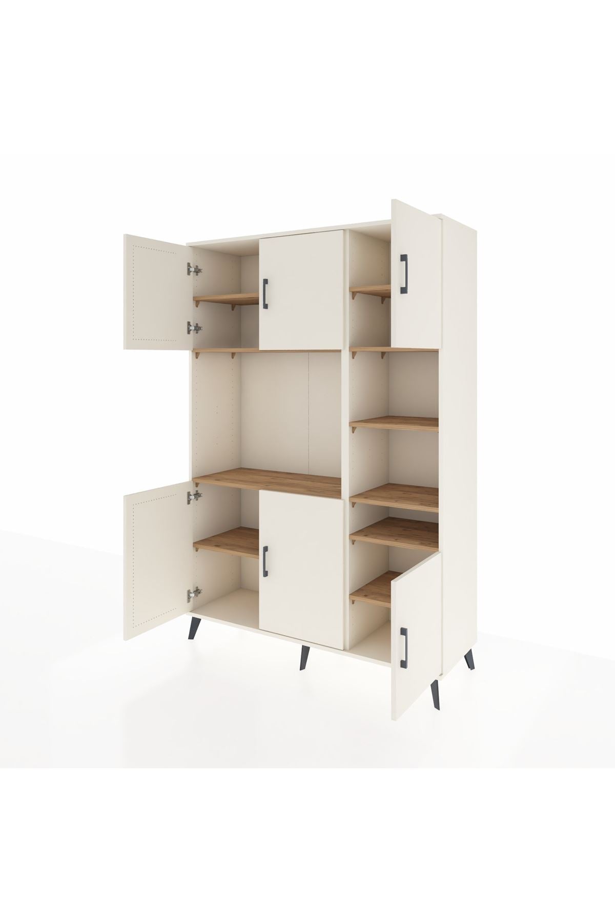 Hyperion Dolap 10 Raflı 6 Kapaklı 132x44x195 Aytaşı-Aytaşı/Çam