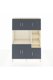 Hyperion Dolap 10 Raflı 6 Kapaklı 132x44x195 Aytaşı-Antrasit/Aytaşı