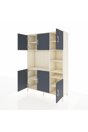 Hyperion Dolap 10 Raflı 6 Kapaklı 132x44x195 Aytaşı-Antrasit/Aytaşı