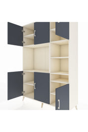 Hyperion Dolap 10 Raflı 6 Kapaklı 132x44x195 Aytaşı-Antrasit/Aytaşı