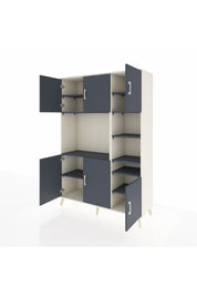 Hyperion Dolap 10 Raflı 6 Kapaklı 132x44x195 Aytaşı-Antrasit/Antrasit