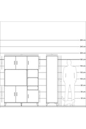 Hyperion Dolap 10 Raflı 6 Kapaklı 132x44x195 Aytaşı-Antrasit/Antrasit