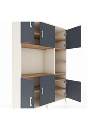 Hyperion Dolap 10 Raflı 6 Kapaklı 132x44x195 Aytaşı-Antrasit/Çam