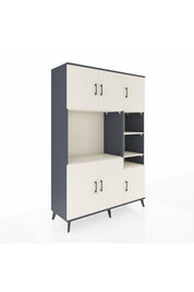 Hyperion Dolap 10 Raflı 6 Kapaklı 132x44x195 Antrasit-Aytaşı/Aytaşı