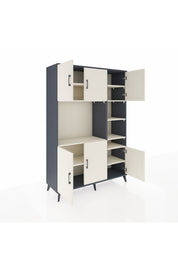 Hyperion Dolap 10 Raflı 6 Kapaklı 132x44x195 Antrasit-Aytaşı/Aytaşı