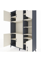 Hyperion Dolap 10 Raflı 6 Kapaklı 132x44x195 Antrasit-Aytaşı/Aytaşı